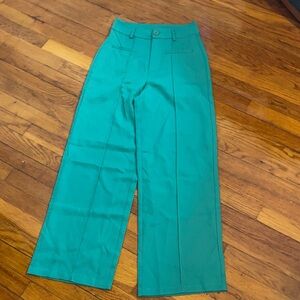 Cider Women's Turquoise Wide-Leg Pants